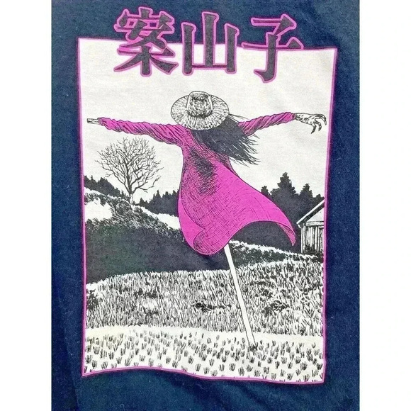 Junji Ito Scarecrow Double-Sided Tee T Shirt Medium Black Pink Manga Anime - Picture 4 of 7